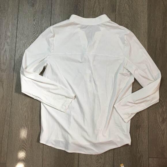 Aday Something Borrowed Slim White Button down shirt Size Large - Picture 2 of 8